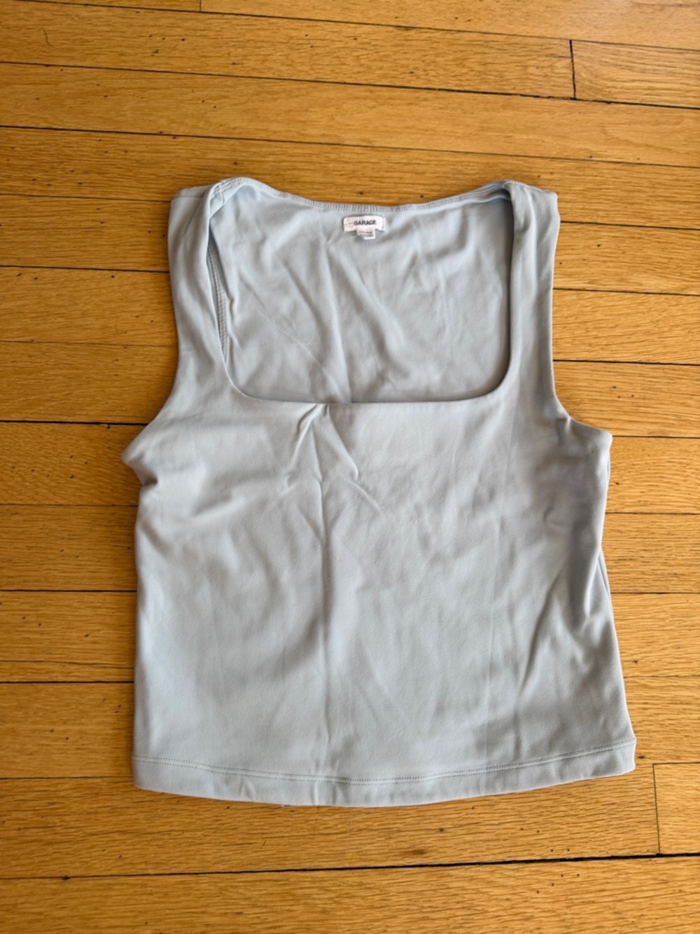 Garage Light Blue Square Neck Tank Top